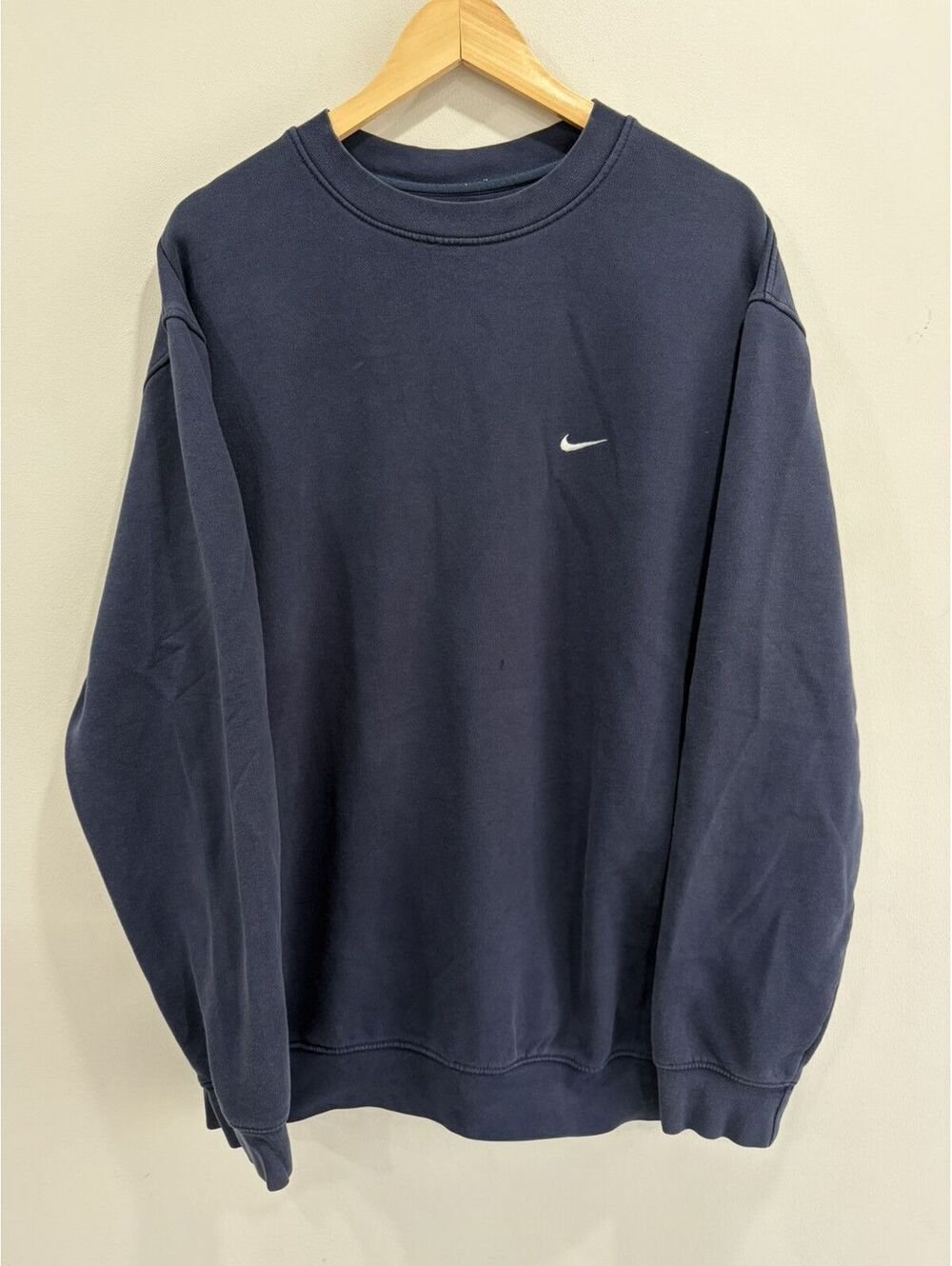 Vintage Nike Navy Sweater swoosh check blue